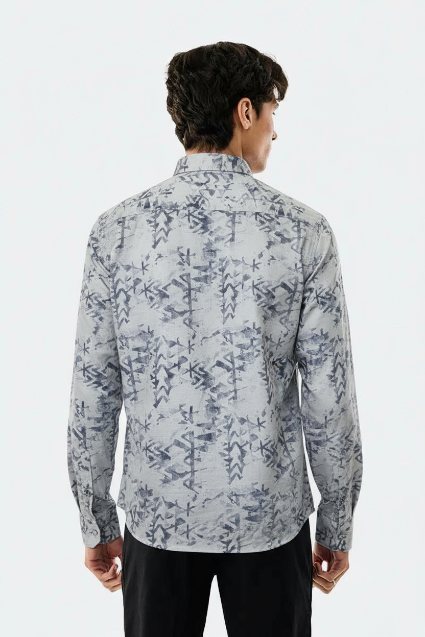 Elite Arctic Mist Printed Luxe Cotton Shirt